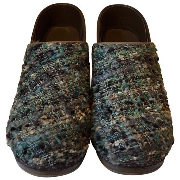 Sanita Green Woven Tweed Tilly Closed Professional Danish Clog - Picture 3 of 12